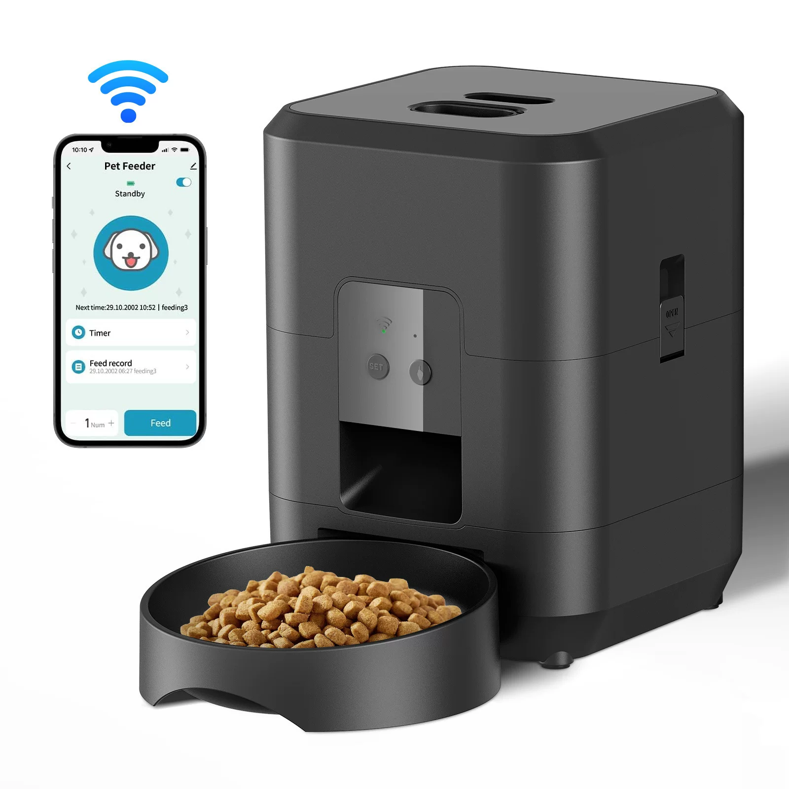 Amazon's best-selling smart pet feeder, an automatic feeding bowl for dogs and cats, offers timed and quantitative wif remote feeding