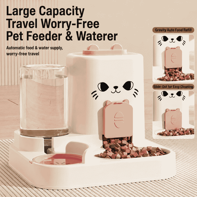 Cat bowl, dog bowl, cat food bowl, cat food automatic feeder, integrated drinking water bowl, ceramic pet drinking water bowl, double bowl