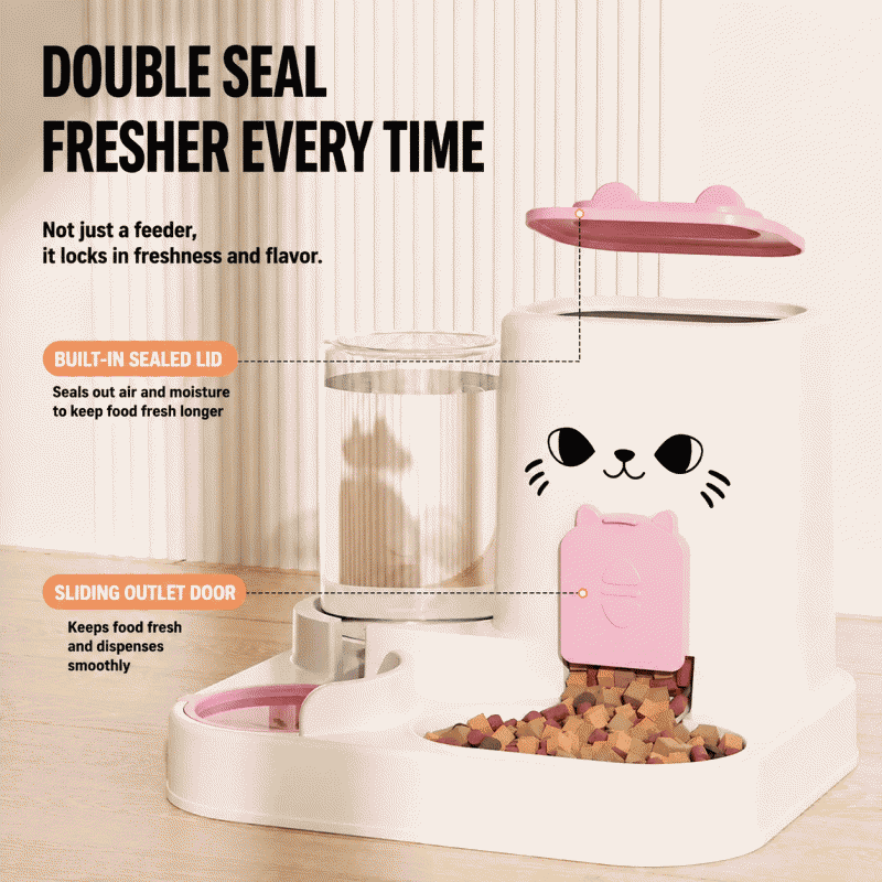 Cat bowl, dog bowl, cat food bowl, cat food automatic feeder, integrated drinking water bowl, ceramic pet drinking water bowl, double bowl