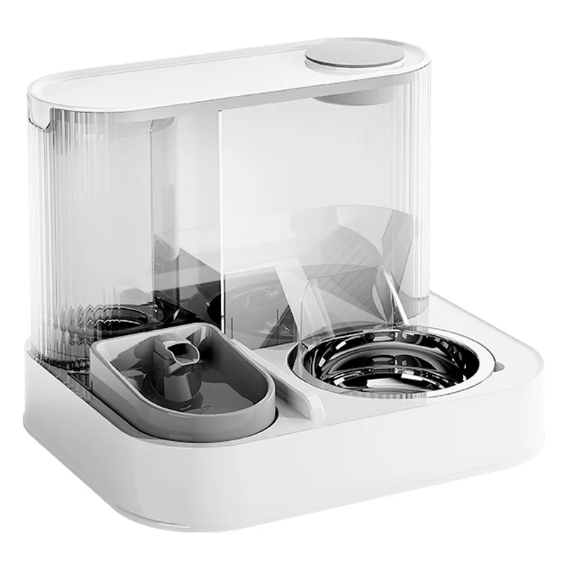 Cat bowl, pet bowl, automatic cat feeder, no food leakage, double bowl cat basin, two-in-one feeding basin, food grade