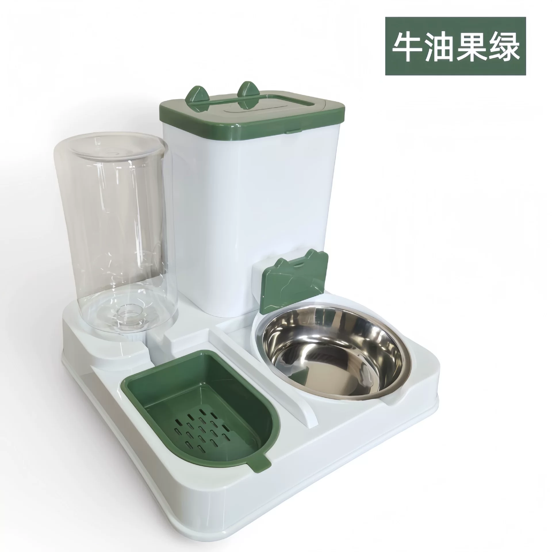 Cat bowl, dog bowl, cat food bowl, cat food automatic feeder, integrated drinking water bowl, rusty steel pet drinking water bowl