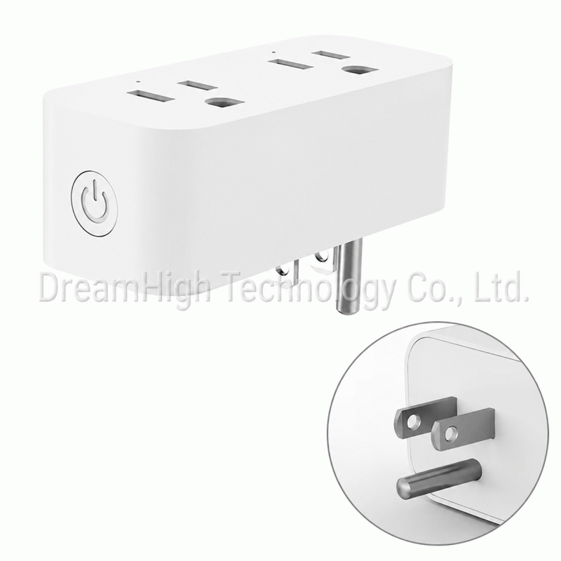 EasyWeLink Smart US Dual-Plug Smart Socket with Alexa Voice APP Remote Control Socket Switch