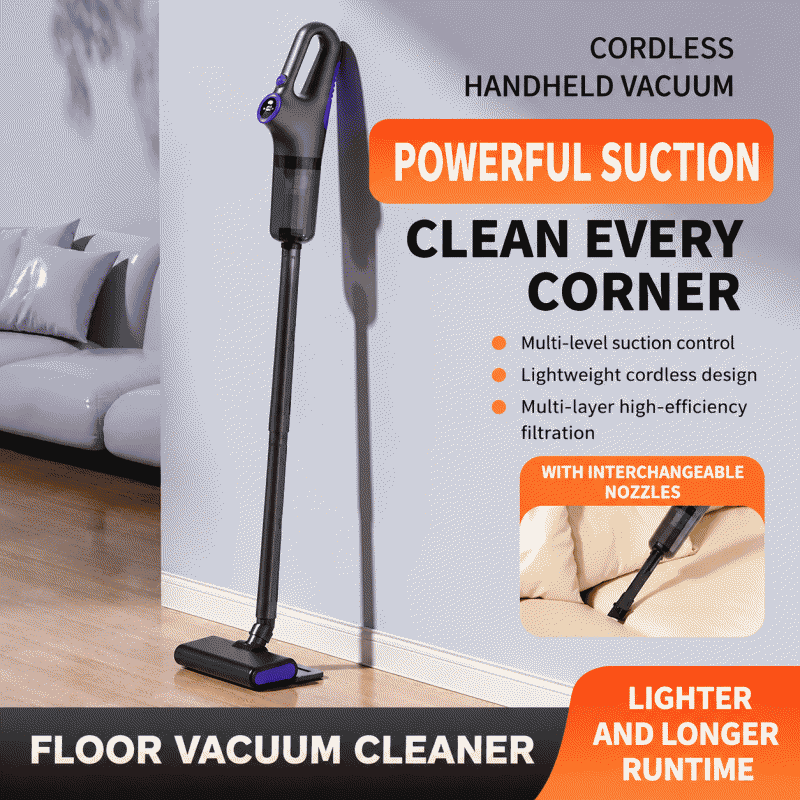 Wireless car and household vacuum cleaner, powerful, small size, high suction, wash and mop carpet in one, portable vacuum machine