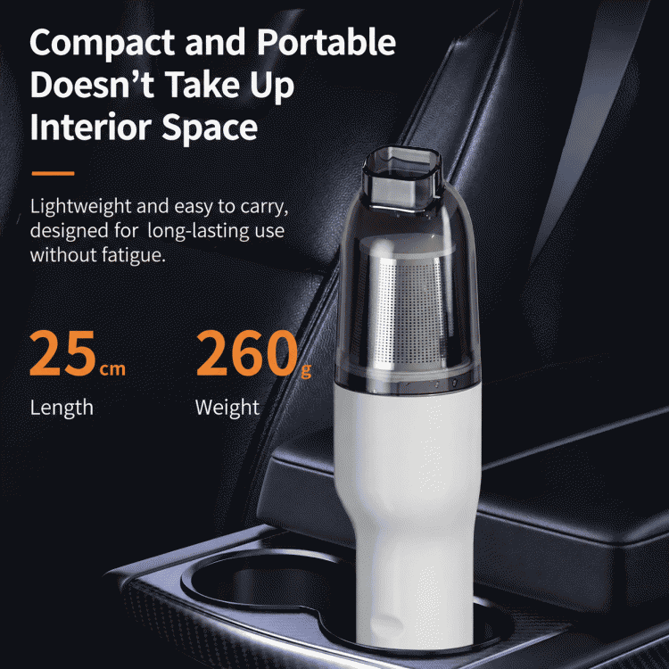 Car-mounted handheld vacuum cleaner with wireless charging, suitable for household use, featuring small size, strong suction power, and dual-purpose of blowing air, suitable for cars