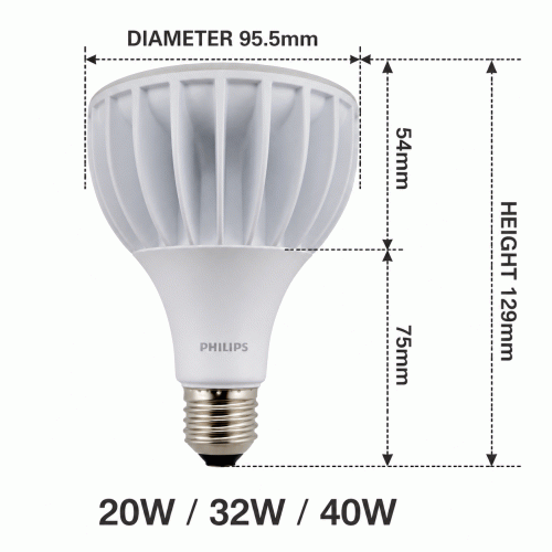 Philips LED spotlight, Feifan PAR30 bulb, 20W, 32W, 40W lamp cup, track, metal halide lamp, E27 screw, white light
