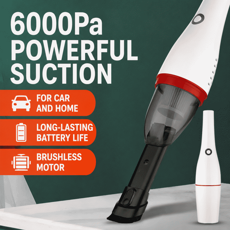 Car vacuum cleaner, wireless car handheld portable vacuum cleaner, high-power car and household dual-purpose vacuum cleaner