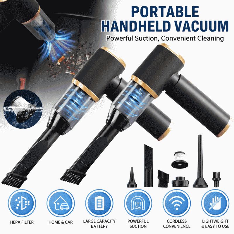 Handheld portable cordless vacuum cleaner, dry and wet dual-purpose, vehicle-mounted hand-held household, with strong suction power, mini and lightweight