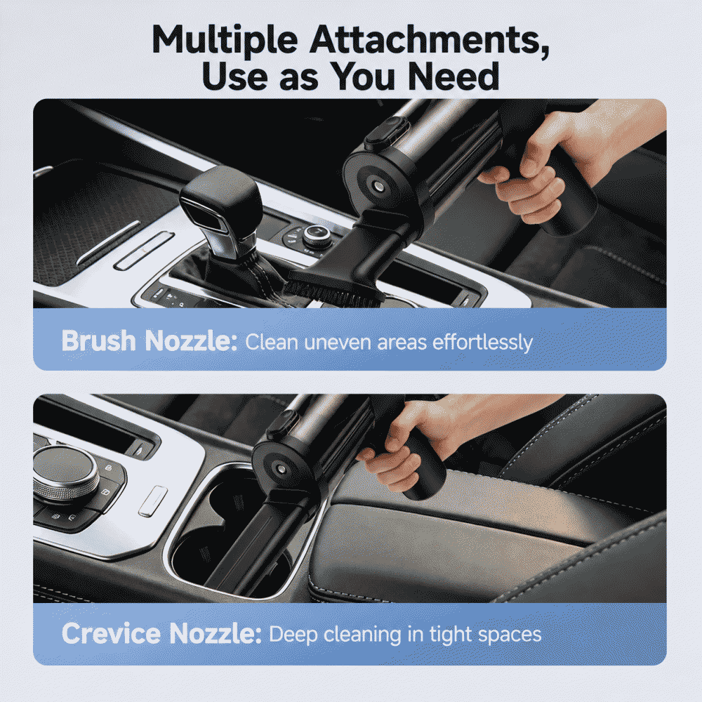 Wireless handheld car vacuum cleaner with super suction power, a brushless high-power vacuum cleaner for both car and home use