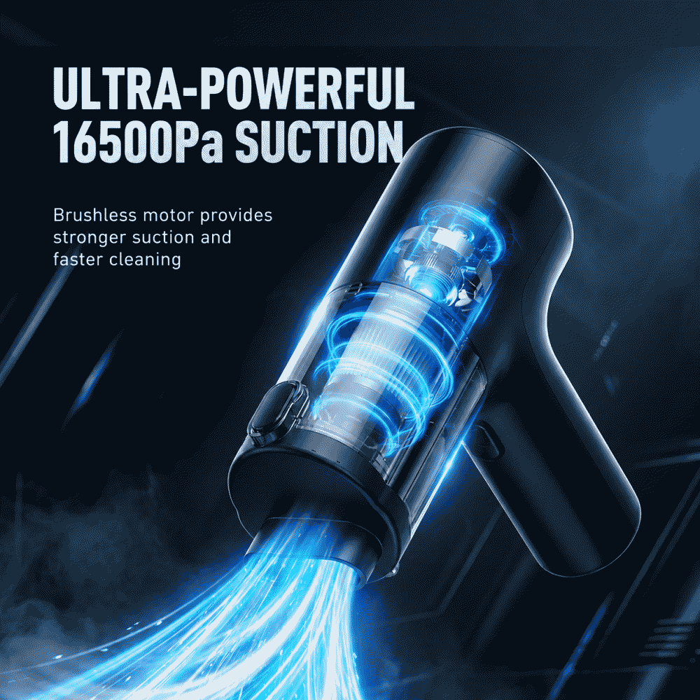 Wireless handheld car vacuum cleaner with super suction power, a brushless high-power vacuum cleaner for both car and home use
