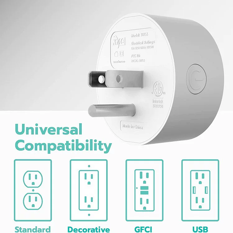 亚马逊wifi美规计量插座涂鸦智能插头手机远程语音控制定