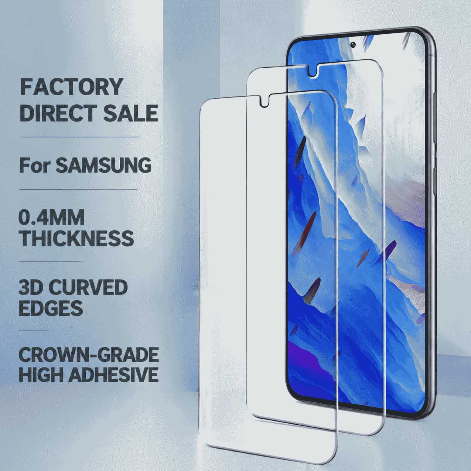 A16 is suitable for Samsung s25 tempered film, s24fe phone film, a06 high-definition half-screen, and a55 large arc screen protection film