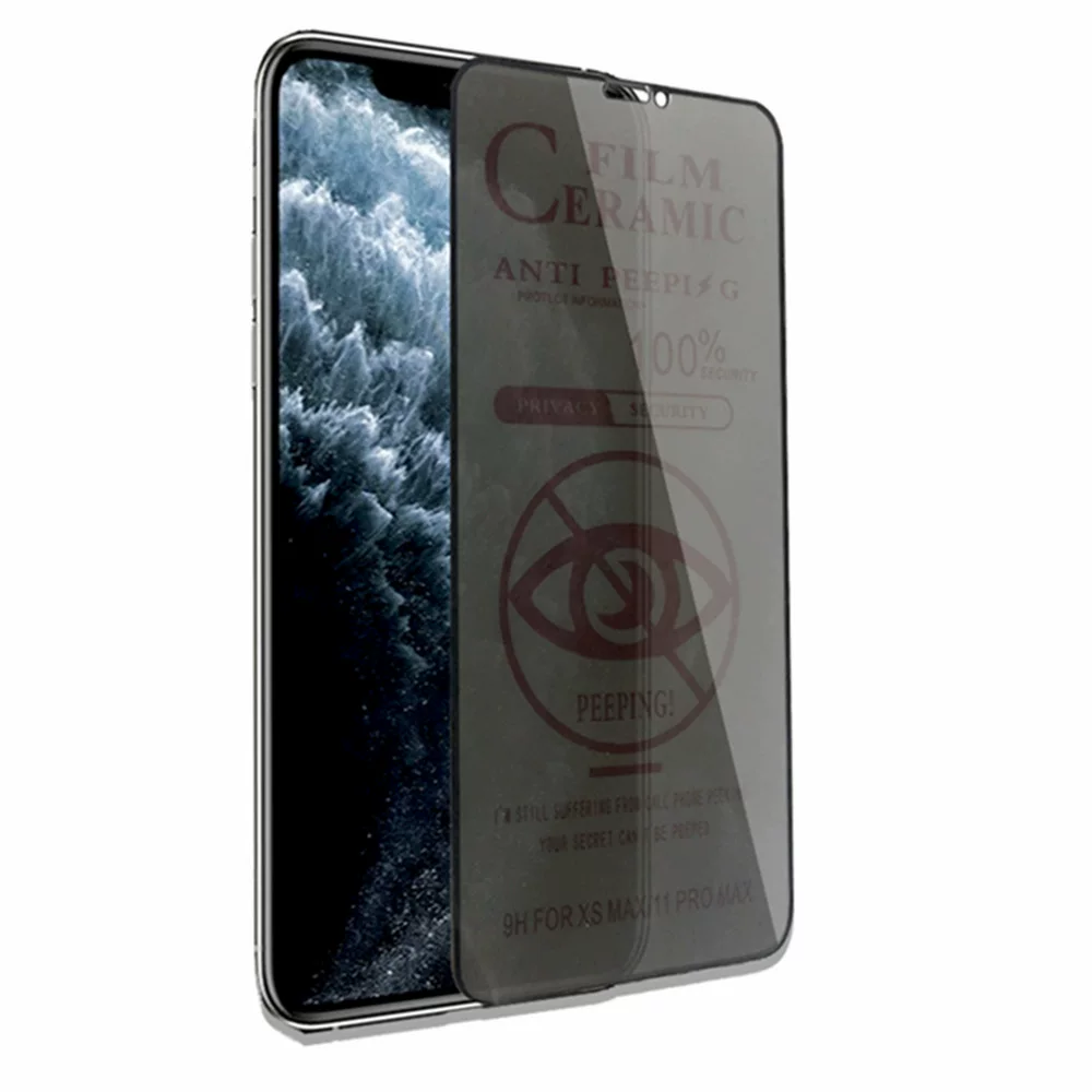 适用苹果15pro陶瓷膜防窥XsMax手机膜iPhone14磨砂膜6/7全屏8plus