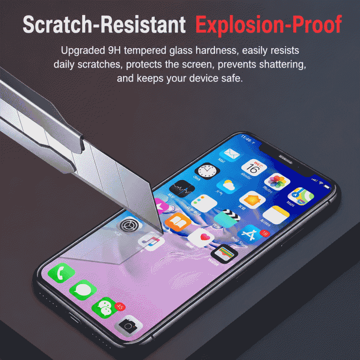 Applicable to iPhone 17 tempered film, 15 high-definition film, 12 high-aluminum anti-static film, 11 full-screen iPhone16 tempered film