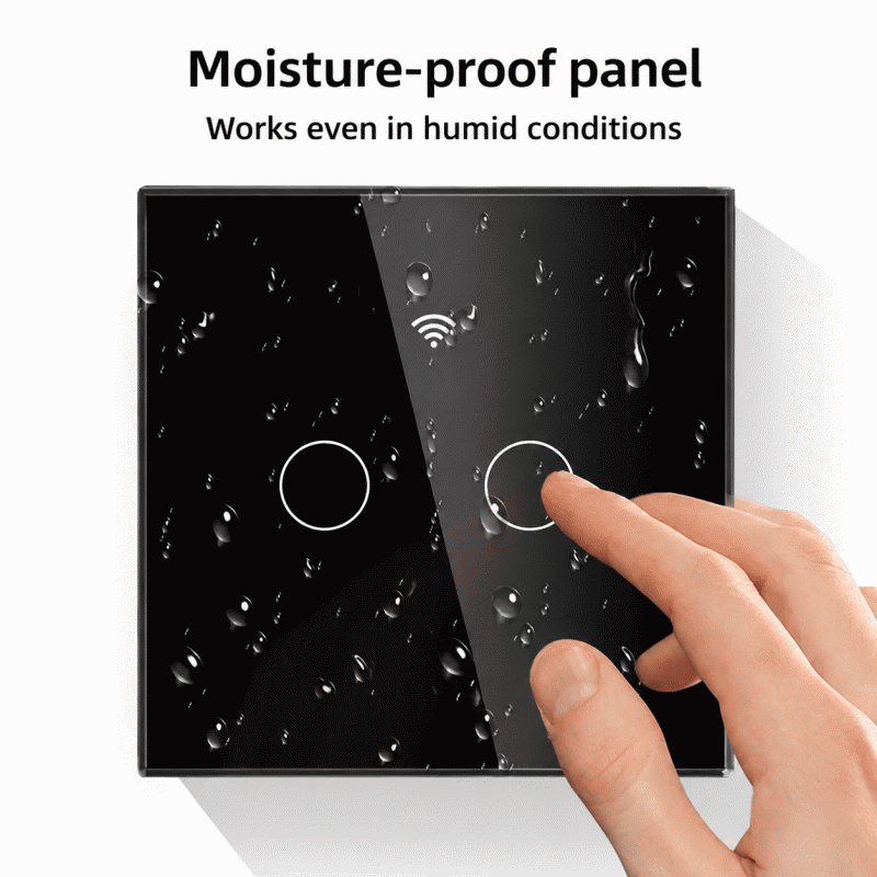 WiFi European standard touch switch, graffiti smart tempered glass panel, Alexa voice control, timing setting