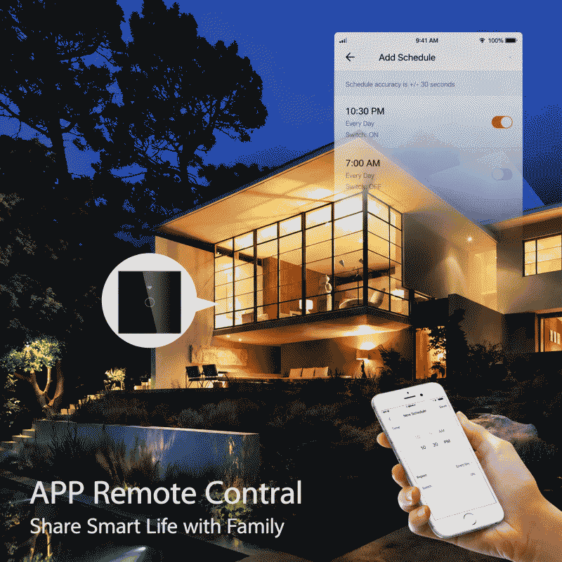 WiFi European standard touch switch, graffiti smart tempered glass panel, Alexa voice control, timing setting