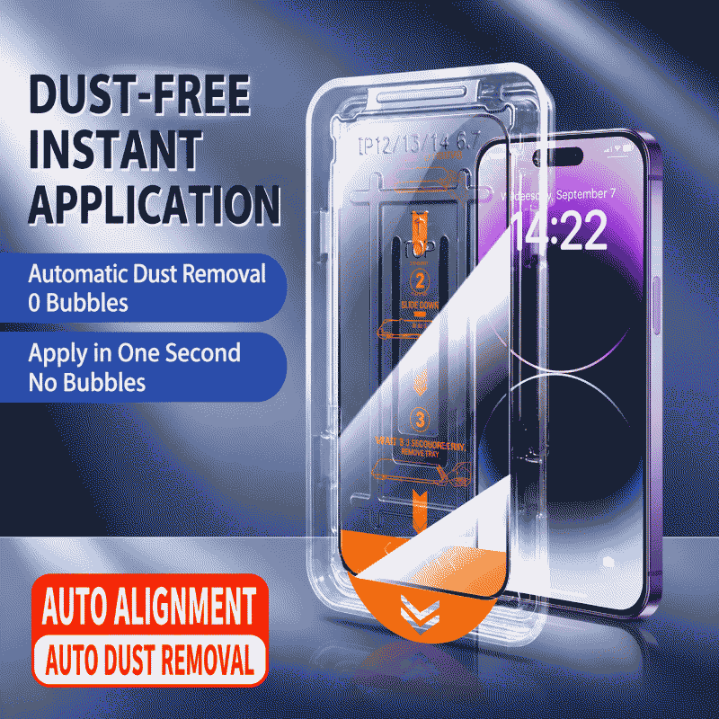 Second-generation vacuum forming instant application 16promax tempered film for iPhone15pro, dust-free compartment for iPhone 17 film application