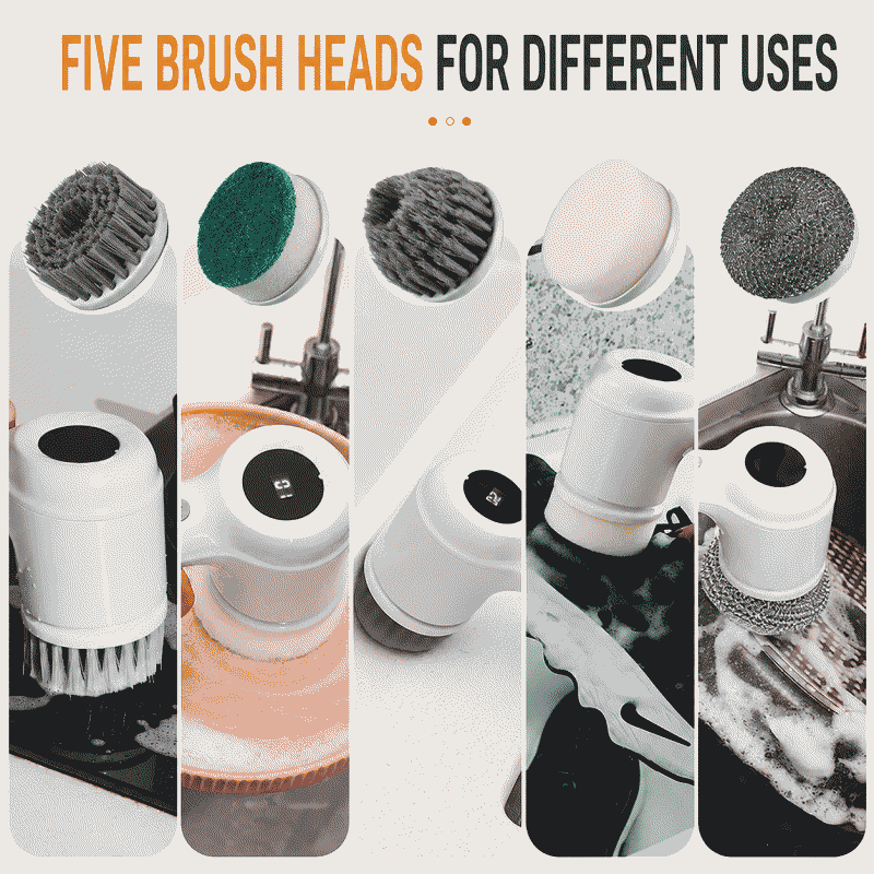 Electric pot and dish washing brush, crevice and groove cleaning brush, toilet, bathroom brush, shoe sink, multi-functional brush head