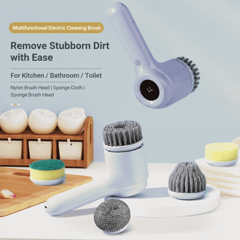Electric pot and dish washing brush, crevice and groove cleaning brush, toilet, bathroom brush, shoe sink, multi-functional brush head