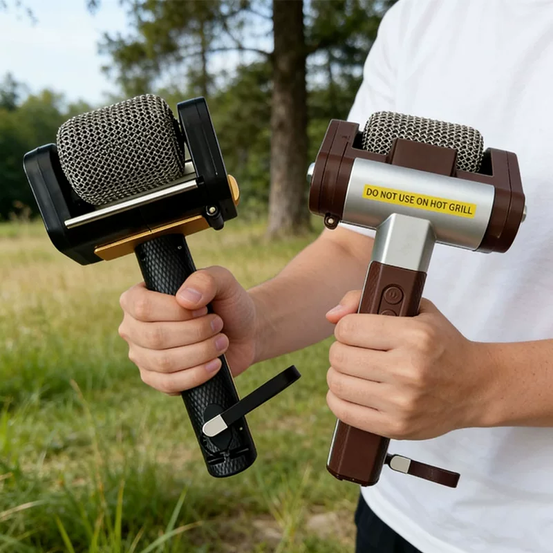 Bristle-Free Spinning Grill Brush - Brushless rotating grill brush