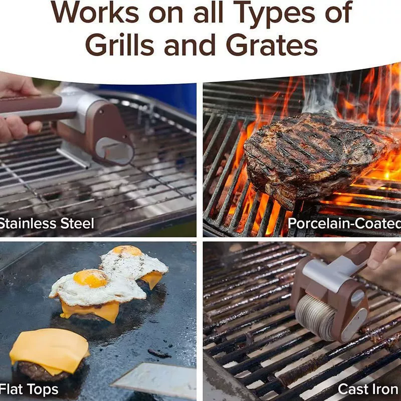 Bristle-Free Spinning Grill Brush - Brushless rotating grill brush
