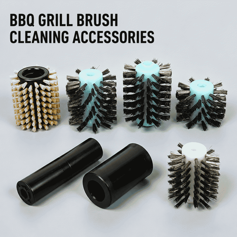 Stainless steel wire barbecue brush replacement brush head high-temperature resistant outdoor barbecue grill BBQ electric grill cleaning brush accessories