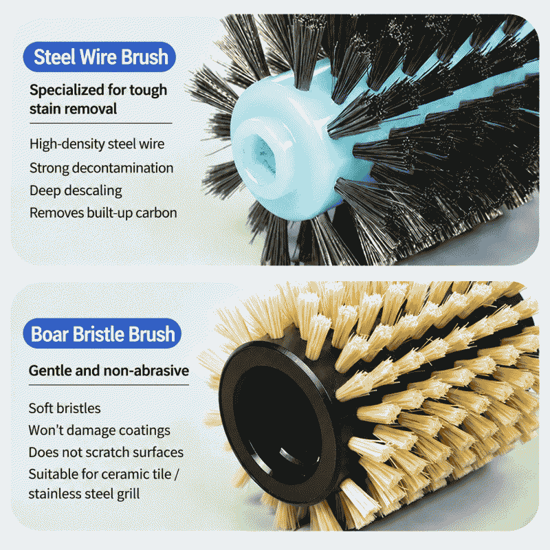 Stainless steel wire barbecue brush replacement brush head high-temperature resistant outdoor barbecue grill BBQ electric grill cleaning brush accessories