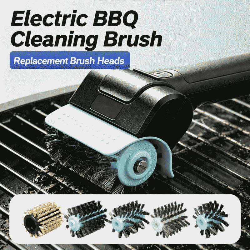 Stainless steel wire barbecue brush replacement brush head high-temperature resistant outdoor barbecue grill BBQ electric grill cleaning brush accessories