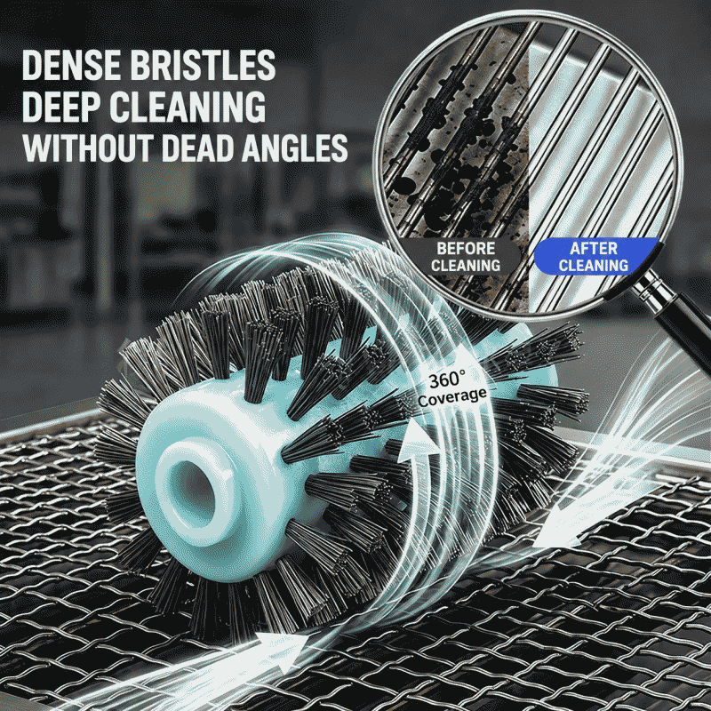 Stainless steel wire barbecue brush replacement brush head high-temperature resistant outdoor barbecue grill BBQ electric grill cleaning brush accessories