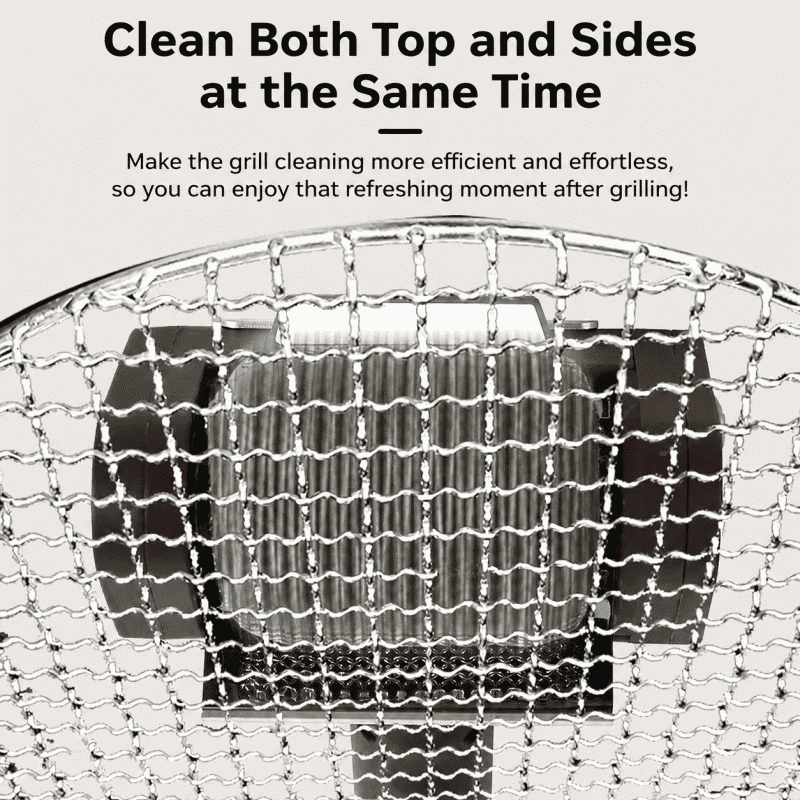 Barbecue brush, electric stainless steel roller, barbecue grill cleaner, brush, rechargeable, washable, portable