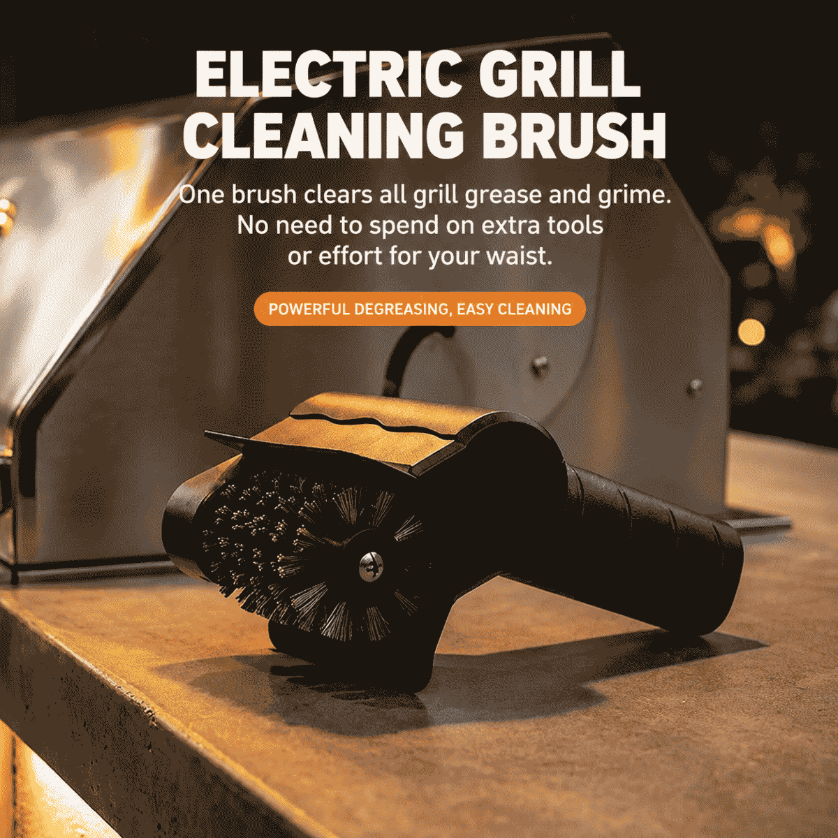 New steel wire electric barbecue brush cleaning brush, portable outdoor camping barbecue grill, handheld electric roller brush