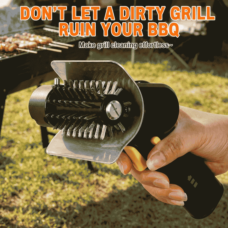 Electric barbecue grill cleaning brush head stainless steel 304 brush outdoor camping BBQ grill rolling brush