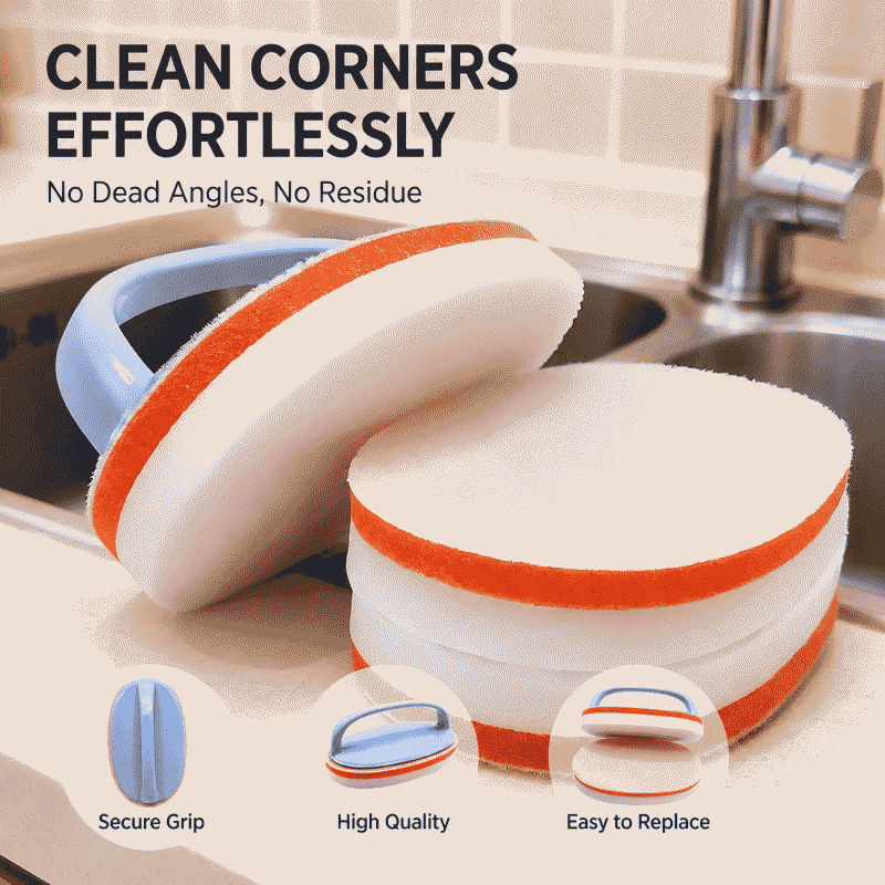 Multi-functional handle sponge cleaner, sponge magic cleaner, bathroom and kitchen stain remover, dining table and furniture cleaning block