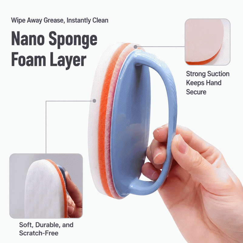 Multi-functional handle sponge cleaner, sponge magic cleaner, bathroom and kitchen stain remover, dining table and furniture cleaning block