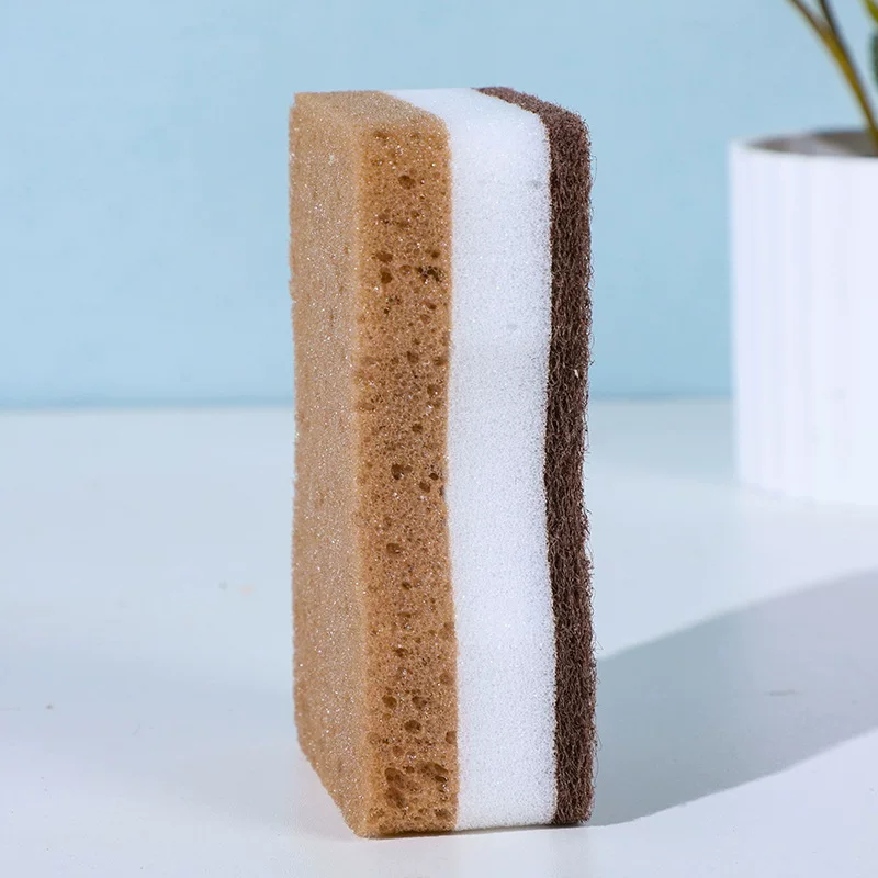 Double-sided kitchen sponge dishwashing wonder, household dishwashing cotton, pot and dish scrubbing, bamboo fiber cleaning sponge, dishwashing cloth