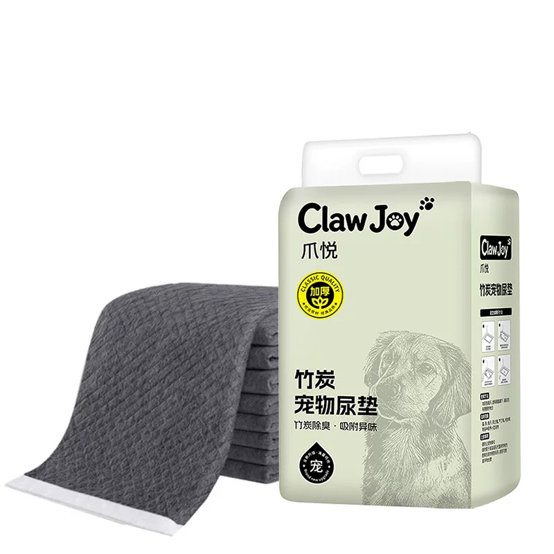 Selected disposable bamboo charcoal pet urine pads, thickened six-layer deodorizing and attractant dog and cat urine pads manufacturer