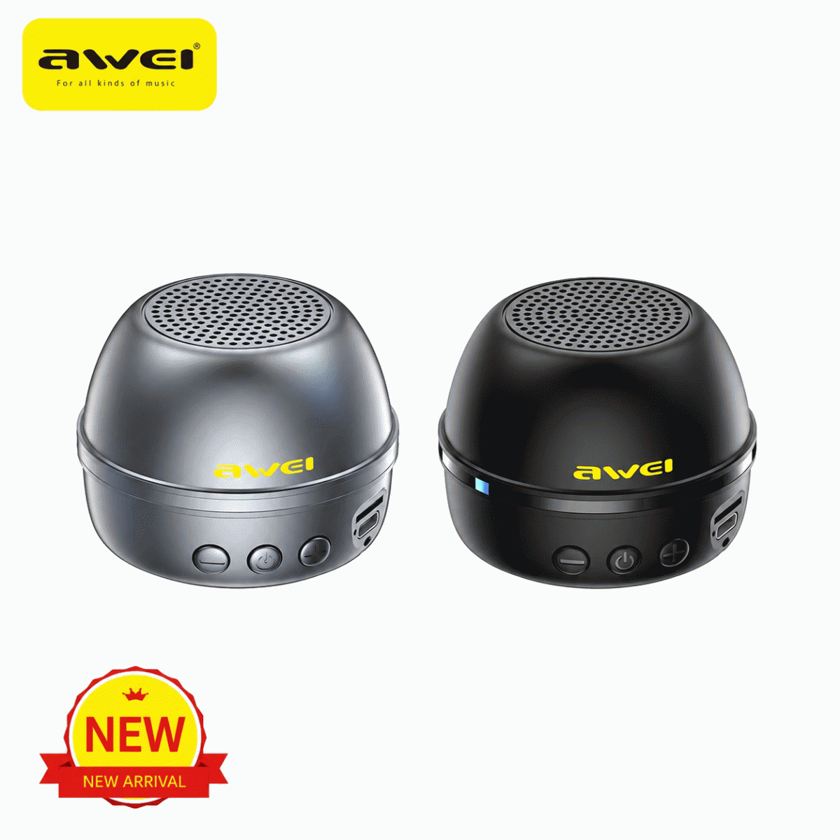 Awei magnetic mini Bluetooth speaker, dual-device interconnection, 360-degree surround sound effect, phone holder audio