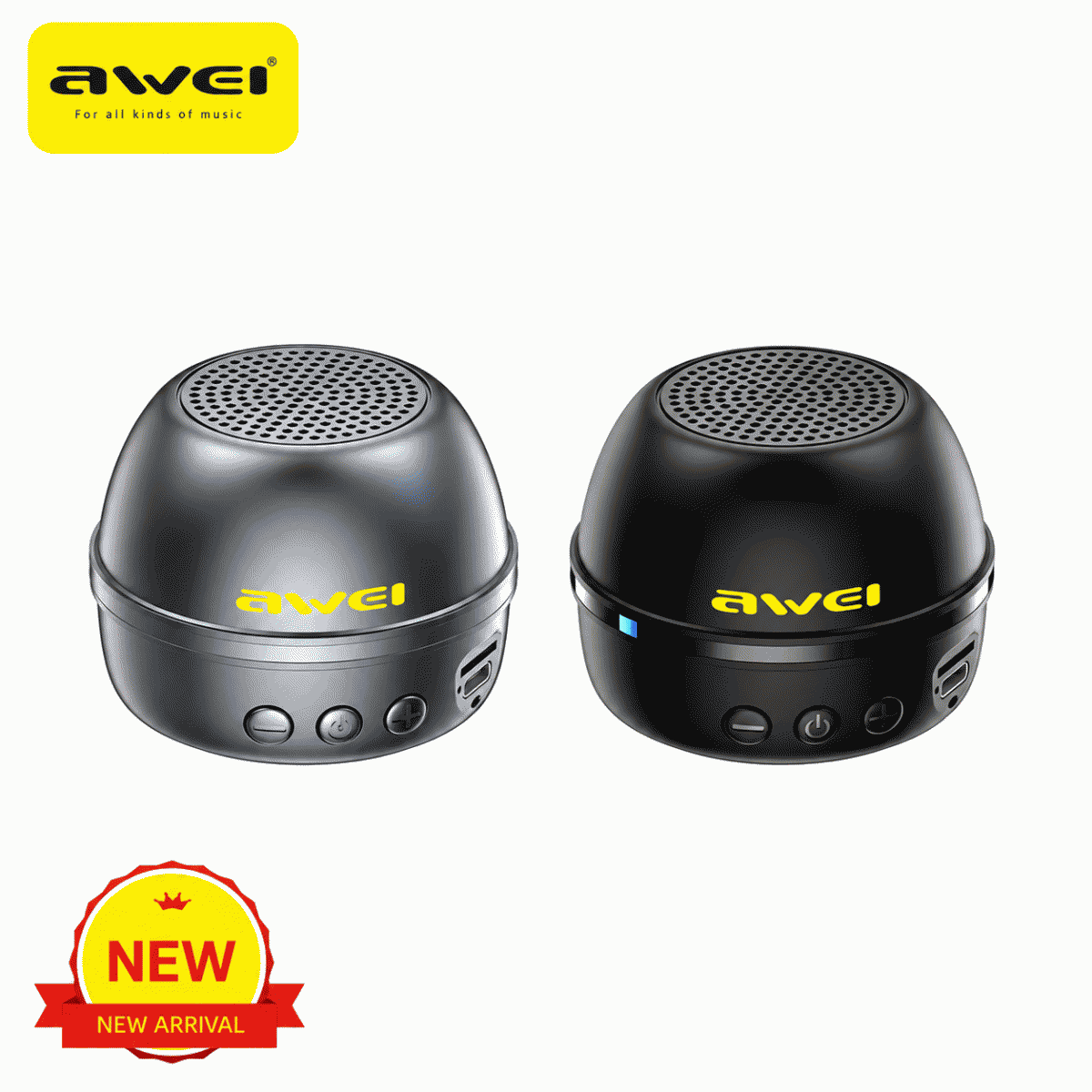 Awei magnetic mini Bluetooth speaker, dual-device interconnection, 360-degree surround sound effect, phone holder audio