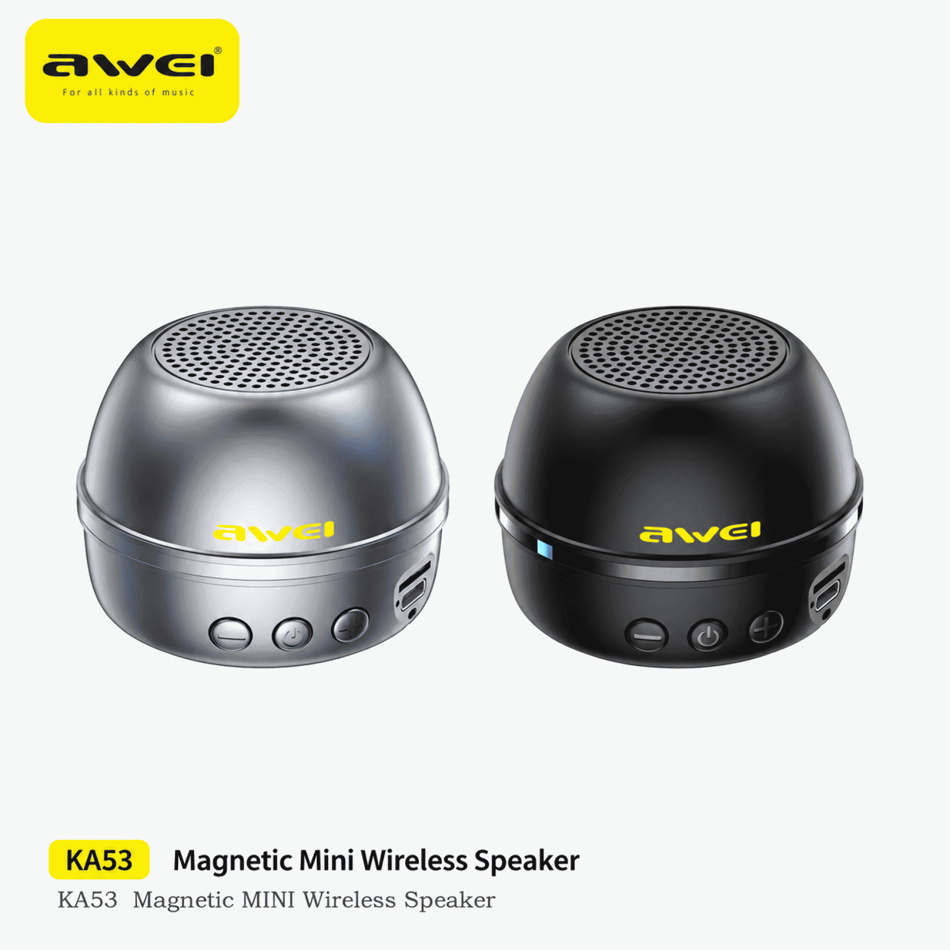 Awei magnetic mini Bluetooth speaker, dual-device interconnection, 360-degree surround sound effect, phone holder audio