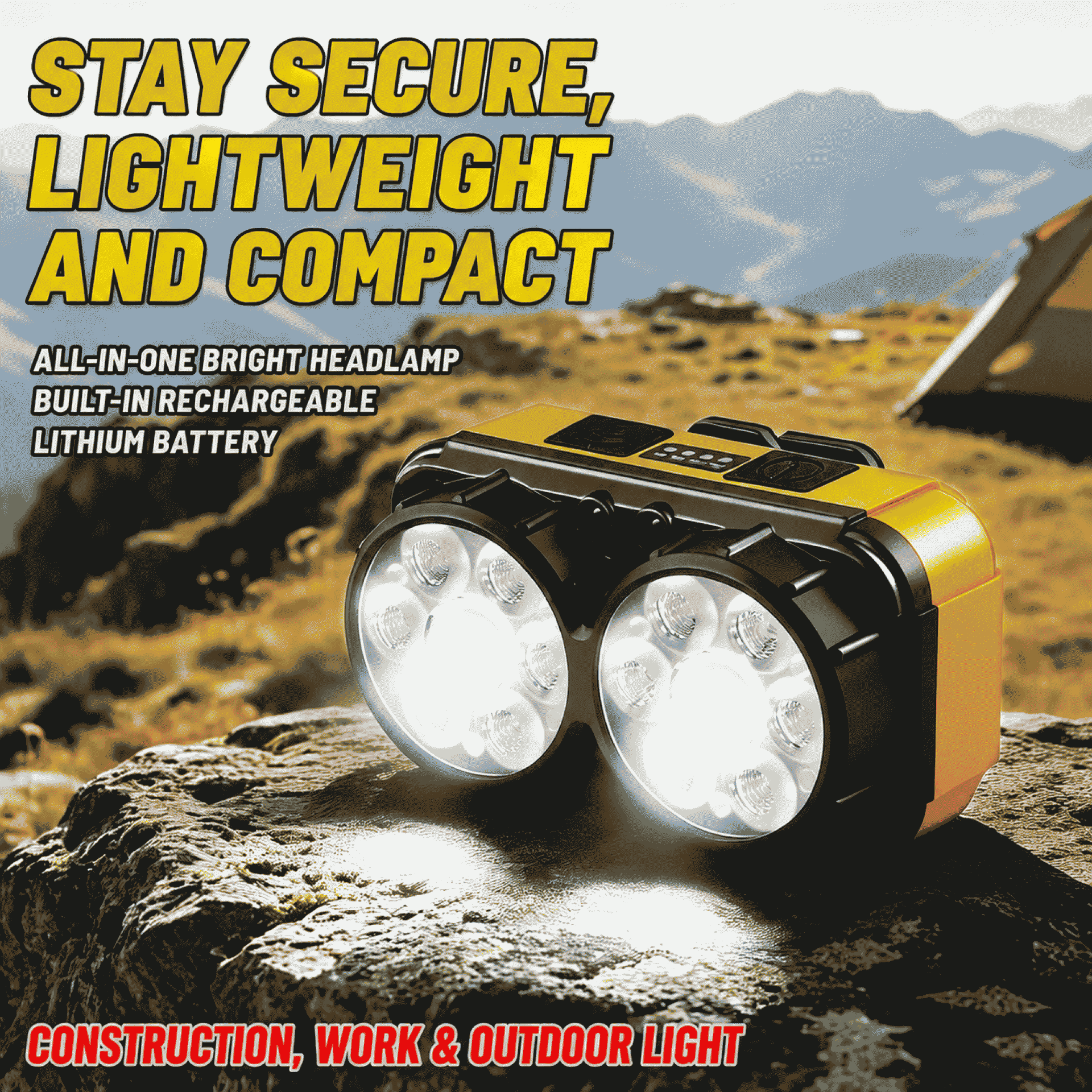 Six-lamp bead high-brightness headlamp, outdoor charging magnetic suction fishing and camping lighting headlamp, emergency repair work site headlamp
