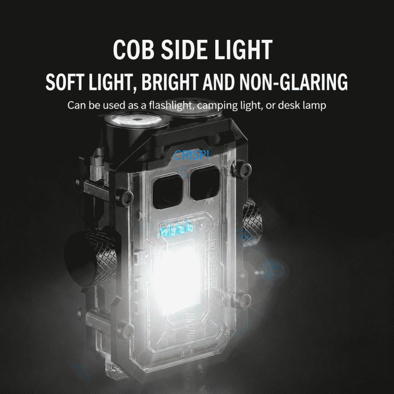 New charging multi-functional portable magnetic suction repair lamp mini back clip rotating gyroscope red and blue flashing warning tool