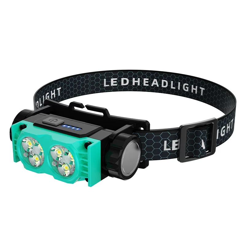 New high-brightness headlamp, emergency repair work site headlamp, outdoor charging magnetic suction fishing and camping lighting headlamp