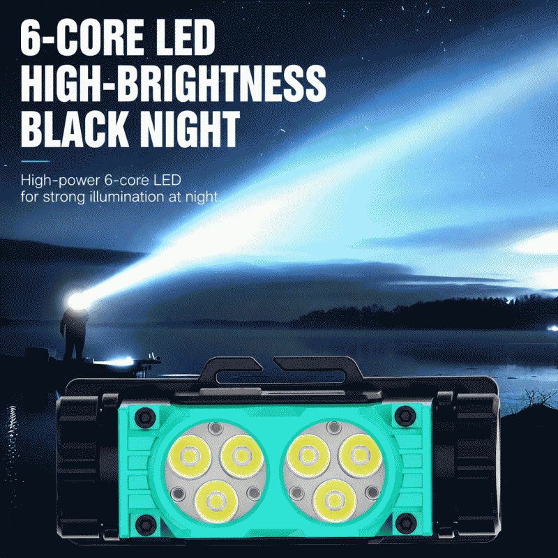 New high-brightness headlamp, emergency repair work site headlamp, outdoor charging magnetic suction fishing and camping lighting headlamp