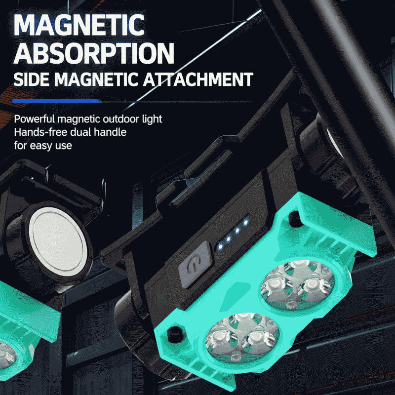 New high-brightness headlamp, emergency repair work site headlamp, outdoor charging magnetic suction fishing and camping lighting headlamp