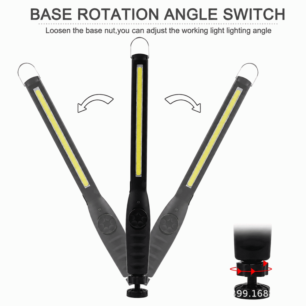 Magnetic COB work light, battery level display, car inspection light, charging strong light, handheld long strip work emergency light