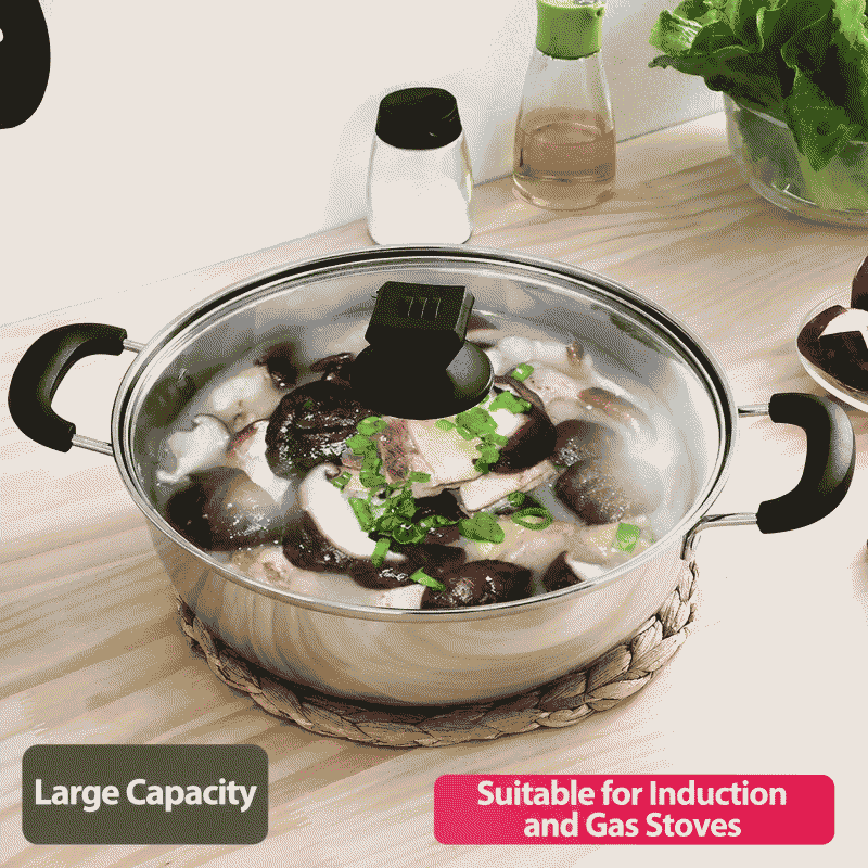 Extra-thick stainless steel hot pot, clear broth pot, double-flavor hot pot, and induction/gas stove compatible pot