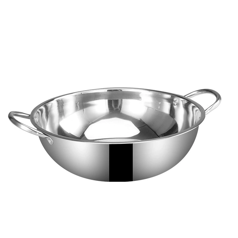 Cross-border temu Amazon stainless steel yin-yang hot pot with lid, induction cooker pot, thickened hot pot basin, little Sheep pot