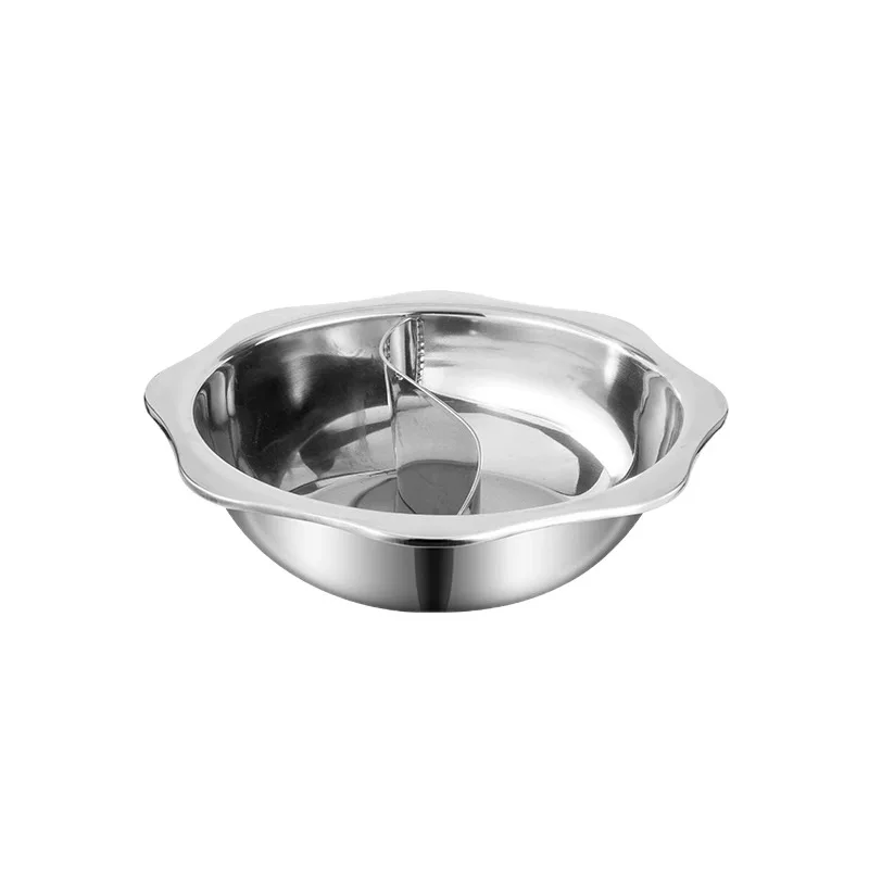 Cross-border mandarin duck hot pot, octagonal pot basin, double-flavor hot pot, mother and child hot pot basin with grid, stainless steel pot basin