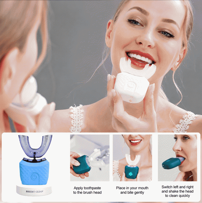 Adult U-shaped electric toothbrush, fully automatic water-washable soft-bristled silicone toothbrush, charging automatic timing tooth cleaner
