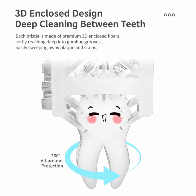 Children's U-shaped electric toothbrush, suitable for babies aged 2-12, electric U-shaped mouthpiece soft silicone sonic electric toothbrush