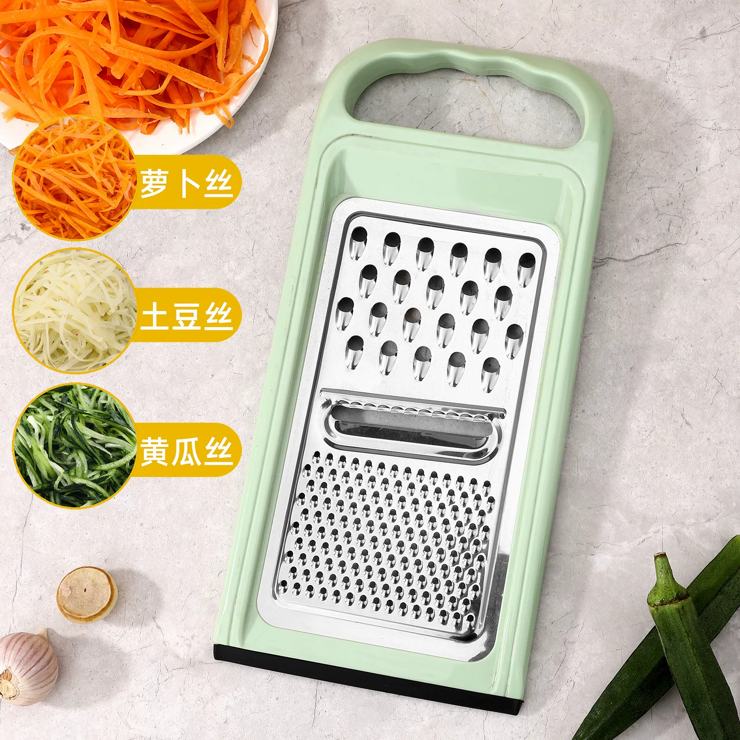 Cross-border multi-functional vegetable slicer, shredder, home kitchen three-in-one grater, cucumber grater and slicer
